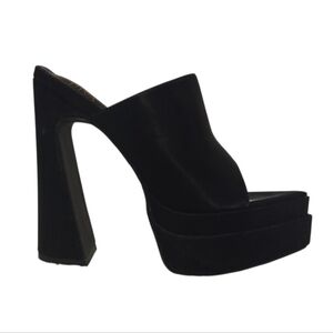 Dolls Kill Lady Godiva Not So Subtle Platform Mules Black Women's Size 7 Gothic‎